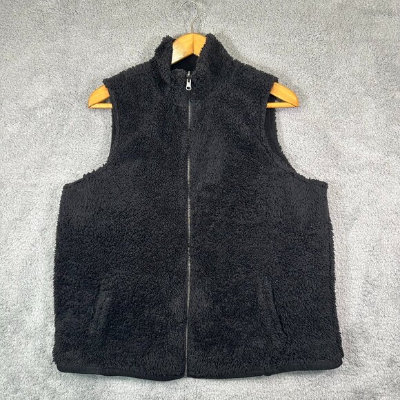 Sonoma Jackets & Blazers - Sonoma Womens 1X Fleece Vest Full Zip Pockets Solid Black Plus Size